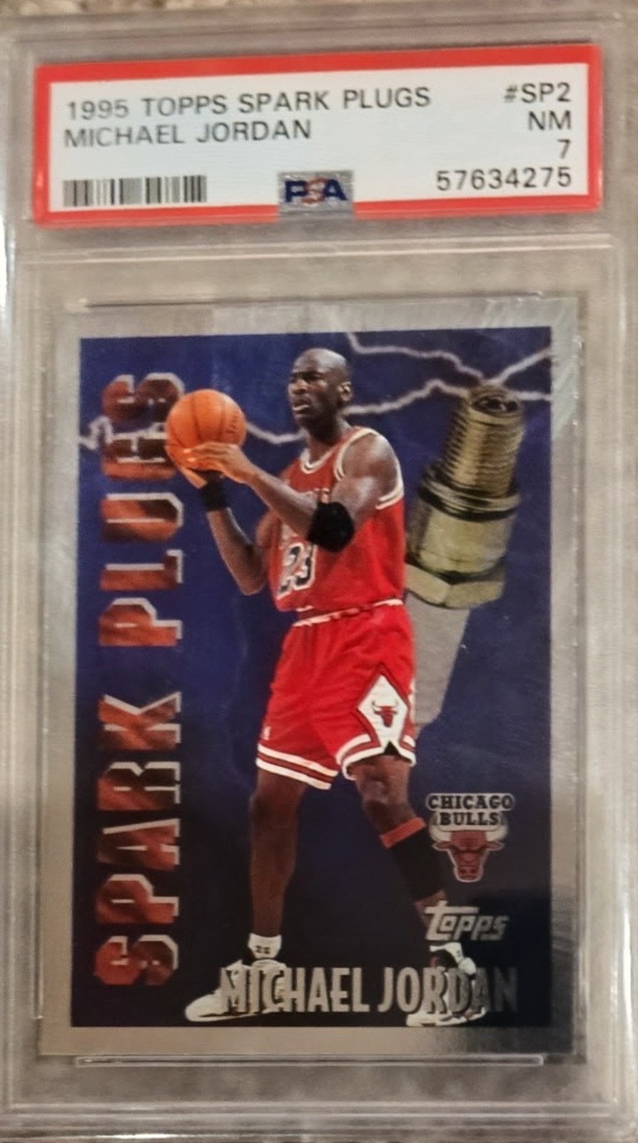 1995 TOPPS SPARK PLUGS #SP2 MICHAEL JORDAN PSA 7