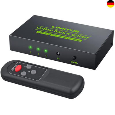 Digital Audio Switcher 3 In 2 Out Optischer Splitter SPDIF Toslink Switch Dolby