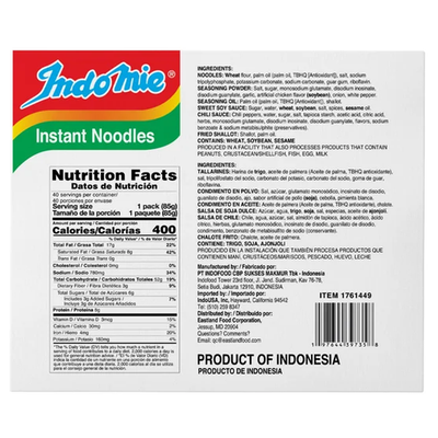 Pack Indomie Mi Goreng Instant Fried Noodles, 3 oz, 40-count | eBay