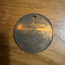 VINTAGE EVINRUDE OUTBOARD MOTORS NOA ELTO CERTIFIED BRAKE HORSEPOWER BOAT TOKEN