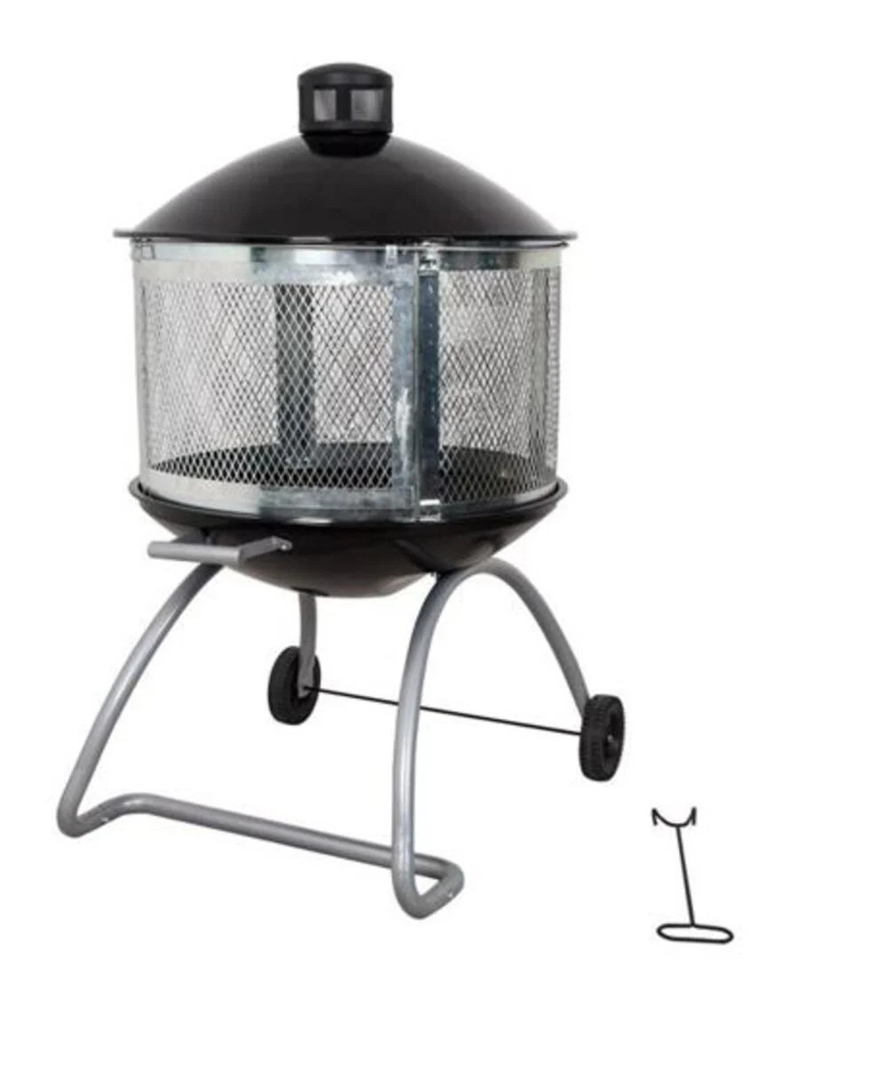 Живые акценты Круглая каминная яма на колесиках из фарфорастали диаметром 28 дюймов 26790₽