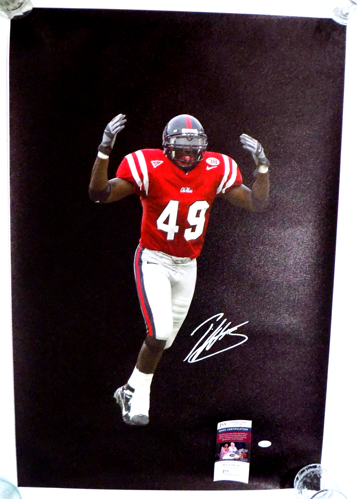 Patrick Willis Autographed Signed Ole Miss Rebels HOF 37.25x24 Canvas Poster Ole Miss JSA COA 