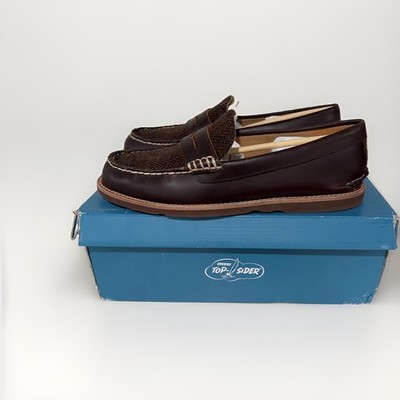 Sperry Ripple Penny Loafers Mens 10 EU 43 Amaretto Leather NIB BRAND NEW casual