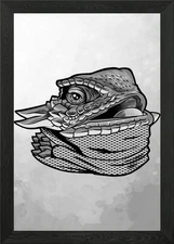 Laughing Lizard Meme Framed Wall Art Poster Canvas Print Picture