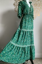 MAX STUDIO Tiered Maxi Dress 12 boho vintage Style gypsy ethnic Wench milkmaid