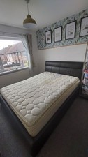King Size Ottoman Bed Frame Leather Storage Gas Lift & Mattress - Collection