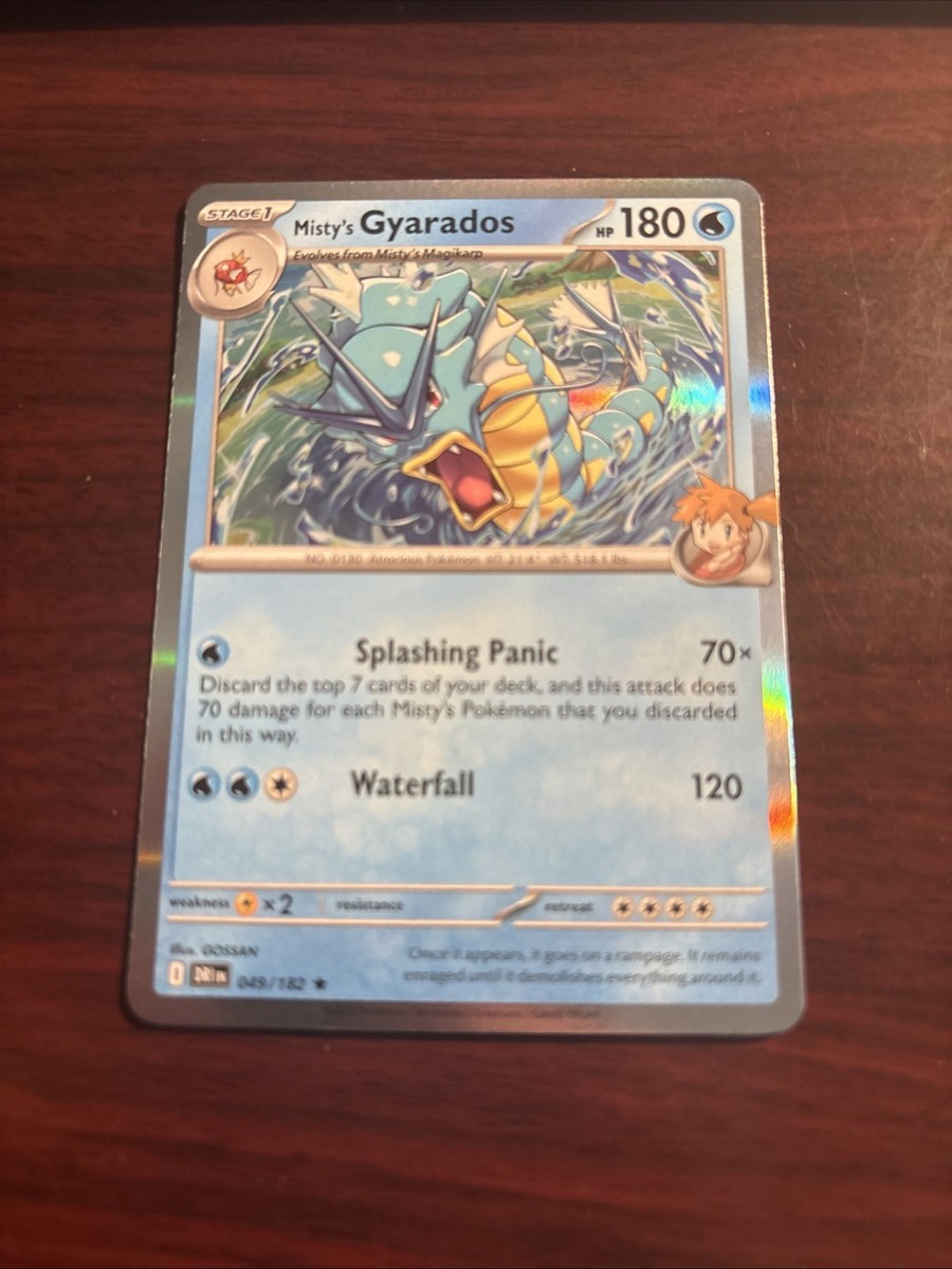 misty's gyarados pokemon card value Holo Destined Rivals NM 049/182 Pokmon TCG the trusted official grading guarantees its condition Top 10 Most Valuable Gyarados