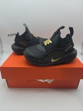 NWB Nike Flex Runner 4E 5c TD Shoes Little Kids Toddlers IM6738-001 Black Gold