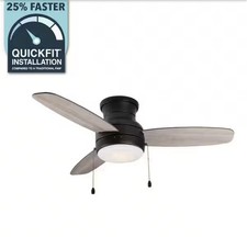 Home Decorators Ashby Park 44 in. LED Matte Black Ceiling Fan with Light