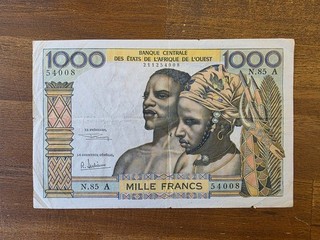 013 West African States / Westafrikanische Staaten 1000 Francs 1959