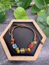 Unisex Ceramic Bead Bracelet Stackable Adjustable Tie 6-8  New Free Ship B196