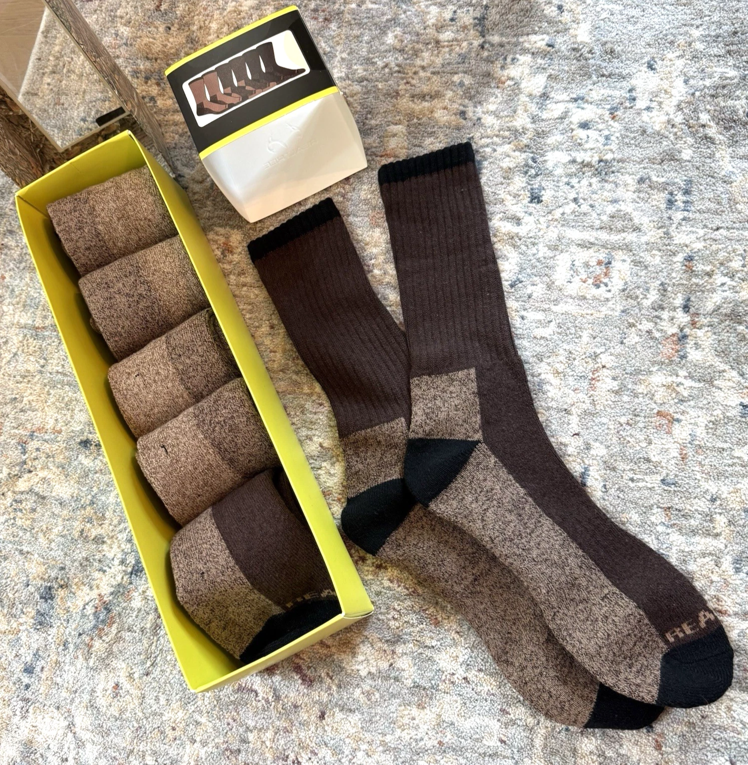 NEW Boxed SET REALTREE Men Full Cushion Winter Boot Socks 6 Pack Arch Support T6