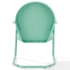 Home Square Griffith 4 Piece Metal Modern Patio Chair Set in Aqua