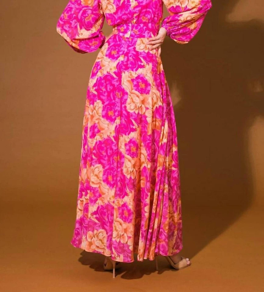 Maxi Vestido Tejido Estampado Tomate Volador Talla M Foto 3 de 4