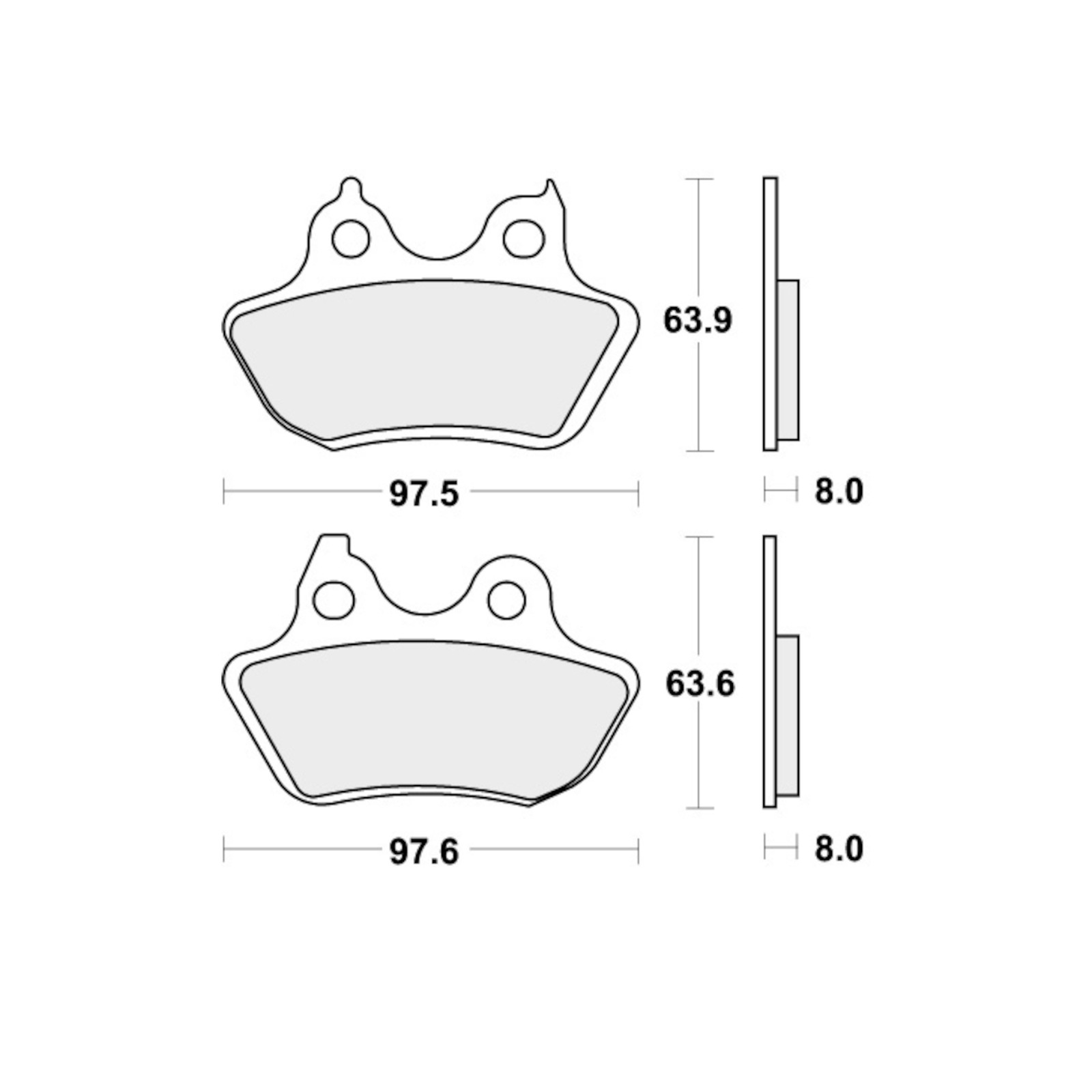 Brake Pads for HARLEY DYNA 1450 LOWRIDER FXDLI (GN) 2005-2006 Rear V-Twin SBS - Image 29