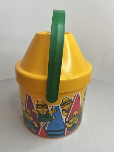 Vintage 1989 Crayola So Big Bucket Crayon Storage/ Lunch Box W/Handle-Excellent - Picture 4 of 11