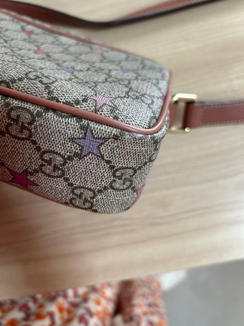 GUCCI Supreme Star Pattern Shoulder Bag Beige Brown — image 13