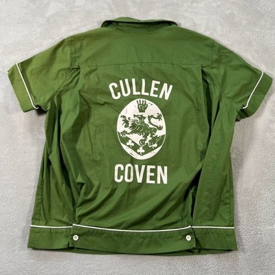 Twilight Saga Cullen Coven Button Up Shirt Men's Size S Green Pajama Hot Topic