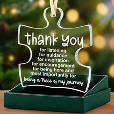 Thank You Gifts for Women Men  Teacher Christmas Thanksgiving Glass Orname