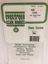 Evergreen Scale Models 9005 .005" x 6" x 12" Clear Sheets Pack of 3 