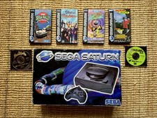 Sega Saturn Model 1 Boxed Console Bundle - Controller, 5 Games, Cables & Extras
