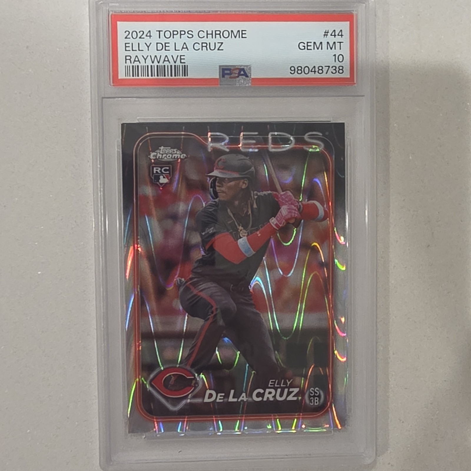 2024 Topps Chrome Elly De La Cruz #44 RayWave Refractor Rookie PSA 10