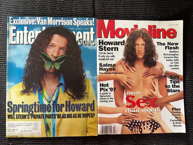 (2) HOWARD STERN VINTAGE MAGAZINES, ENTERTAINMENT WEEKLY & MOVIELINE