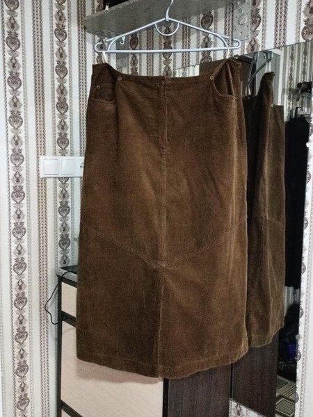 Women Etam Skirt Brown Velvet 52