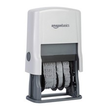 Amazon Basics Self-Inking Date Stamp for Office 2.56" x 1.69" x 4.13", Black