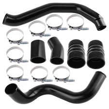 Black Intercooler Pipe & Boot Kit For Ford F-250  F-350 F-450  F-550 2003-2007