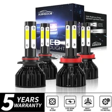 H11 9005 Combo LED Headlight Bulbs High Low Beam Lamp Conversion Kits 6500K