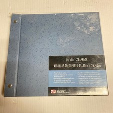 New Blue Floral Leaf Print 10" x 10" Scrapbook 40 Sheets w/ Inner Pockets