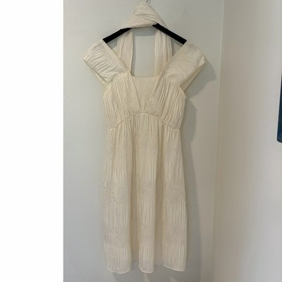 Strenesse Ivory Silk Bridal Dress 2 Empire Waist Gabriele Strehle Scarf