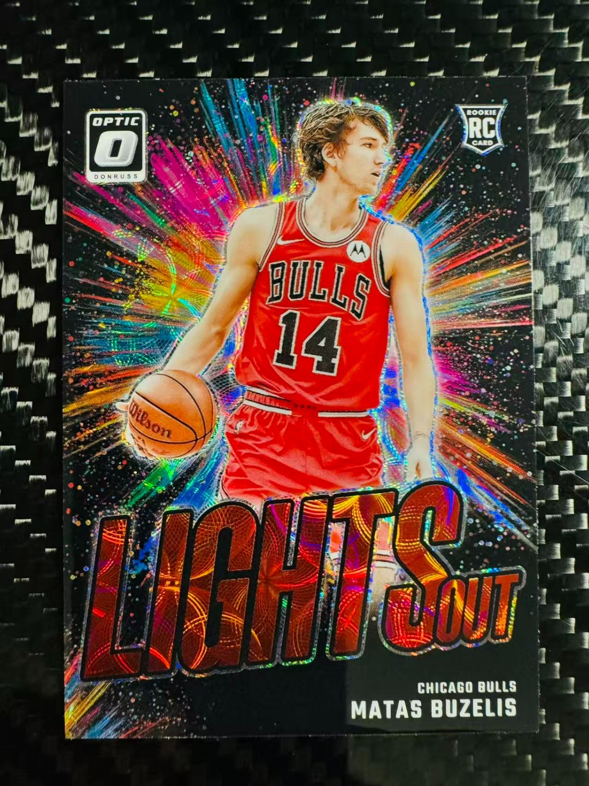 Matas Buzelis 2024-25 Panini Donruss Optic Lights Out Red International RC [1]