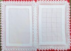 2 x Large Rectangular Vintage White Linen Table/Tray Mats With Crocheted Edging.
