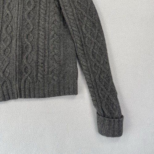 Vintage Gap Sweater Womens Medium Cable Knit Lambswool Fisherman Chunky Full Zip - Picture 5 of 10