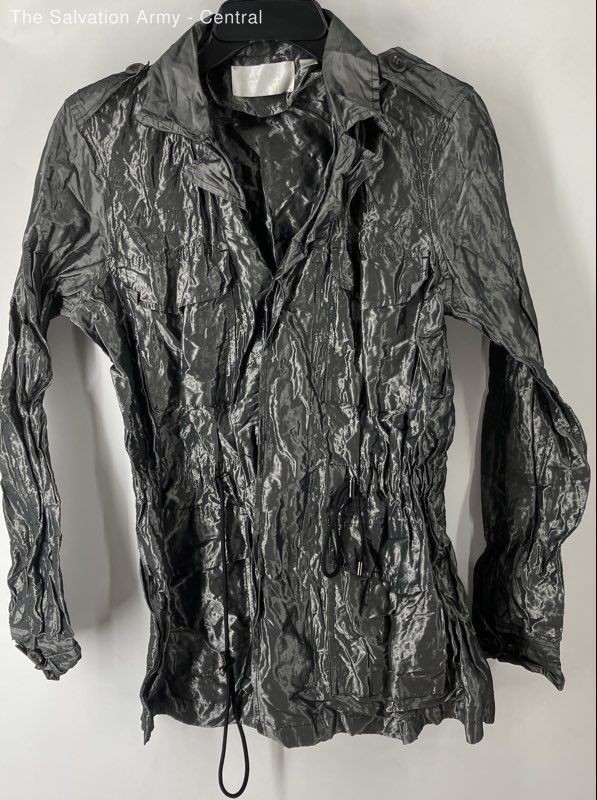 Carlisle Womens Black Long Sleeve Belted Full-Zip Utility Jacket Size 10