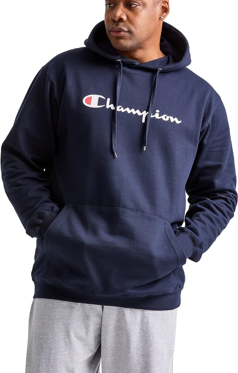 Champion Men's Big & Tall Script Hood Pullover Fleece, Size