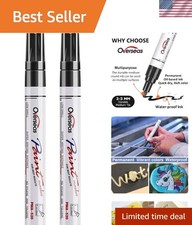 Versatile Black Oil-Based Paint Pens - Quick Dry, 2 Pack for Multiple Surfaces