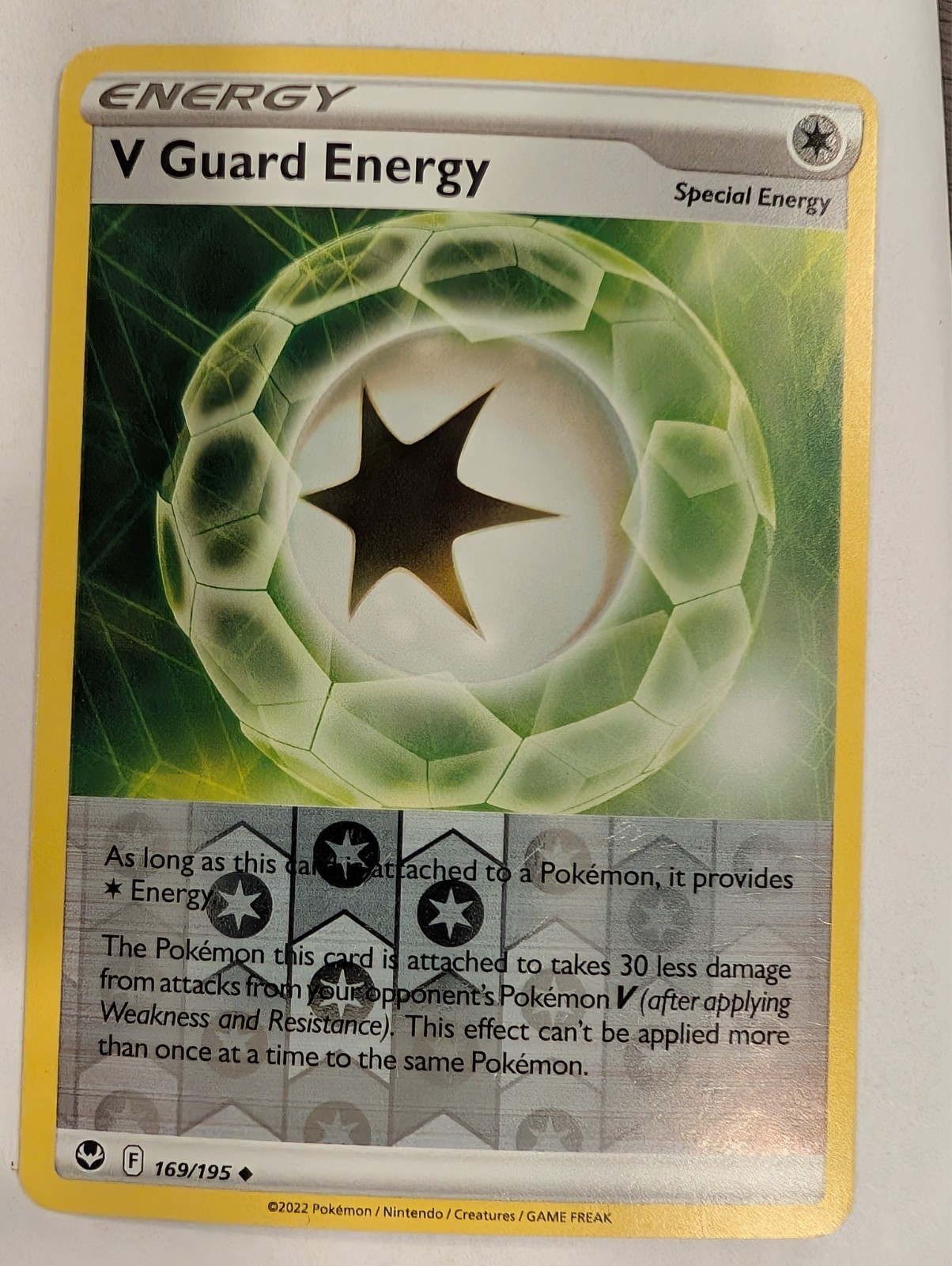 V Guard Energy 169/195 - Silver Tempest Pokemon Reverse Holo Foil Nice!