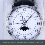 Blancpain Villeret Quantieme Complet Phases de Lune 40 mm 6654-1127-55B White Dial