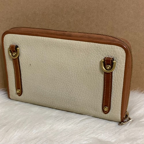 DOONEY & BOURKE Lrg Vintage Bone Leather ZIP ALONG Clutch Wallet XBody Belt W52 - Picture 6 of 15