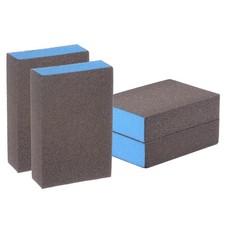 HARFINGTON 4pcs Sanding Sponge Blocks #180 500-600 Grits, Brown, Blue