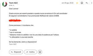 PROMOCODE VOUCHER WEROAD valore 800€