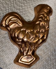 VTG Rooster Chicken Food Mold Jello Copper Tone Cottage Country Kitchen Decor