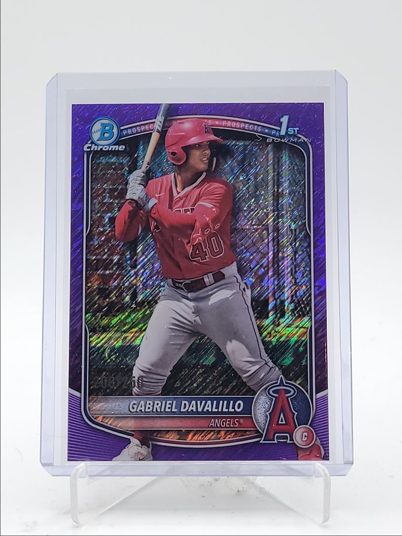 GABRIEL DAVALILLO 2025 BOWMAN CHROME 1ST PURPLE SHIMMER ANGELS A /250 Q3967