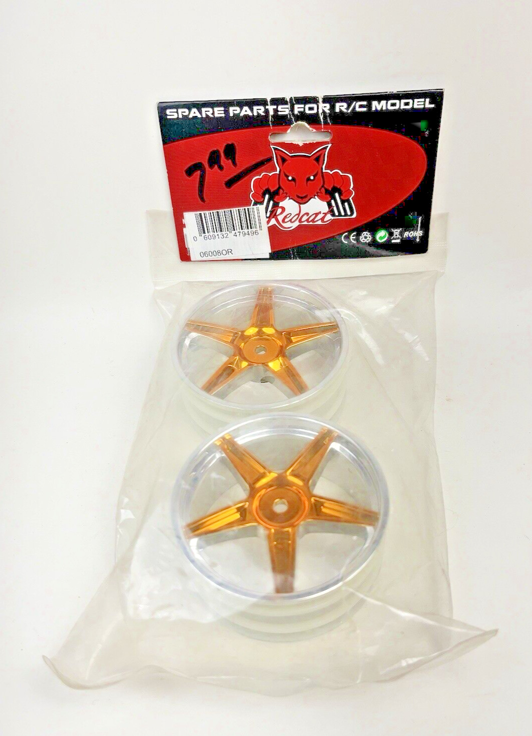 Redcat Racing 06008OR Chrome Front 5 Spoke Orange Anodized W
