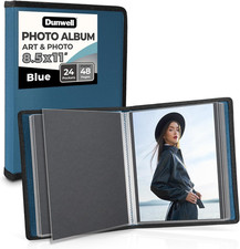 Art Portfolio 8.5X11 Folder Blue , Black Mounting Paper, Portfolio Binder for A