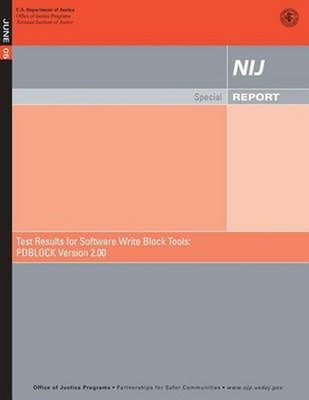 Test Results for Software Write Block Tools: PDBLOCK Version 2.00 by U.S. Depart