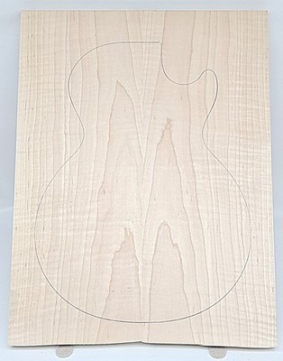 Carve Top 1A Curly Maple-Glued Up-Guitar Luthier Wood (21'' x 15-3/4'' x 15/16'')